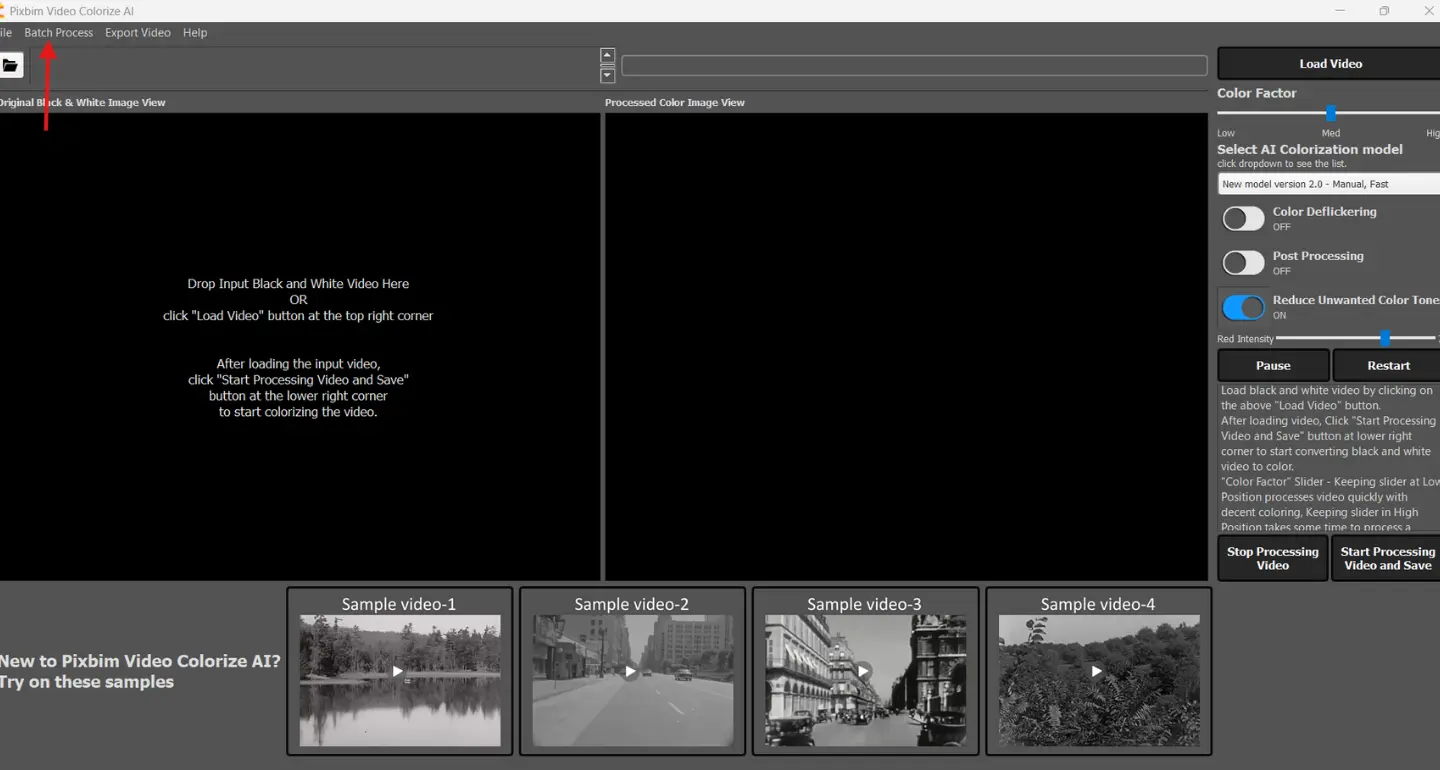 The screenshot highlights the option where you can directly access the colorized output video that you previously saved during the video colorization process.
