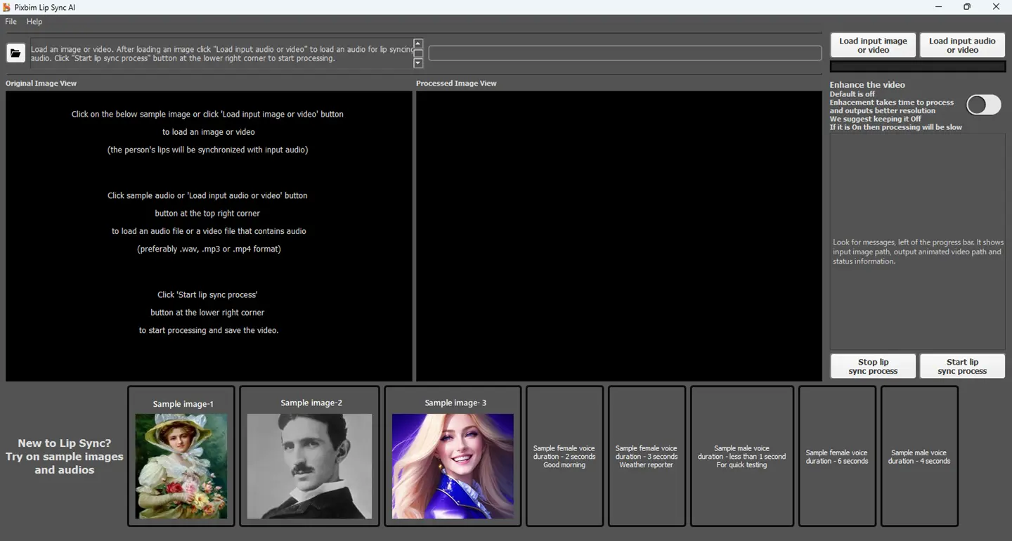 screenshot shows launching of pixbim lip sync ai software