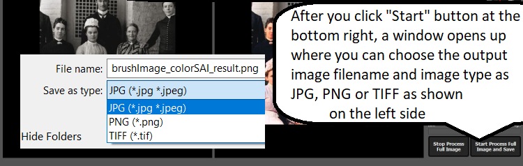 save colorized photos in png
